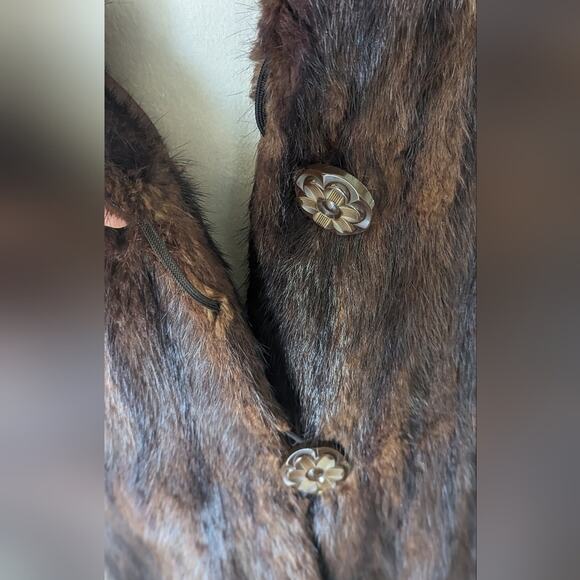 Vintage Maxi Mink Fur Coat Mod Elegance Women's Medium - Picture 5 of 14